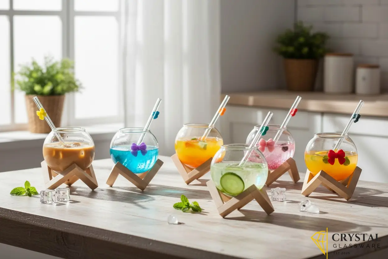 Whimsical bow-tie cocktail glasses